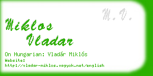 miklos vladar business card
