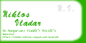 miklos vladar business card